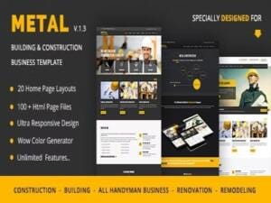 Szablon Metal Mobile Friendly Building & Construction Business Template | Sklep z dodatkami premium WP Allkeystore.pl