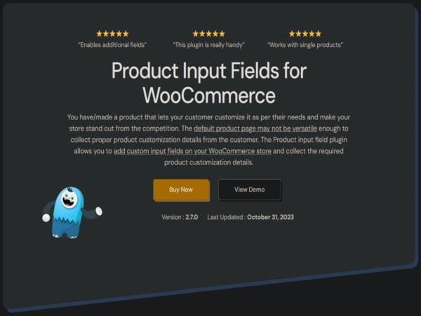 Wtyczka Product Input Fields for WooCommerce Pro